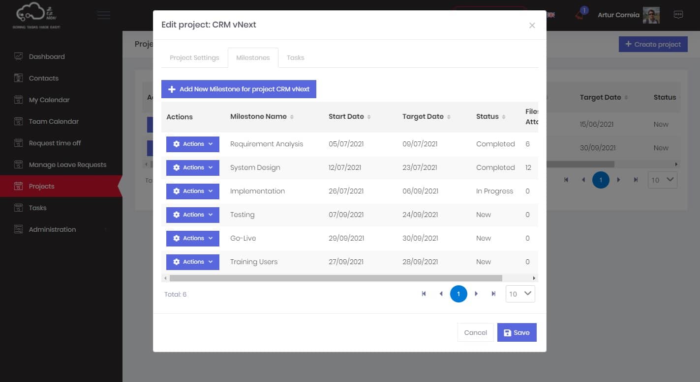 3 - Add and Edit Project Milestones